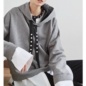 Dorothee Schumacher Cozy Casual Pearl Embroidered Hoodie Small 2